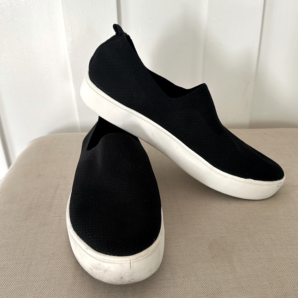 Dolce Vita black textured knit slip-on sneakers